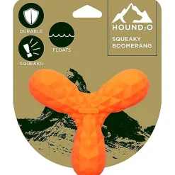 Playology Hound2O Squeaky Boomerang Orange Dog Toy