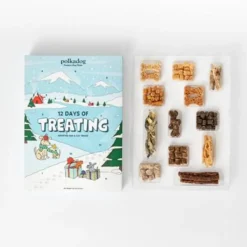 Polkadog 12 Days of Treating, Assorted Dog & Cat Treat Holiday Calendar