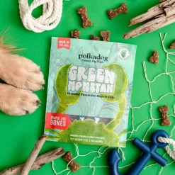 Polkadog Green Monstah Crunchy Treats Bone Shaped for Dogs & Cats