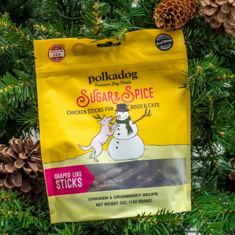 Polkadog Holiday Sugar & Spice Chicken & Cranberry Dog Treats (5 oz)