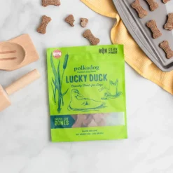 Polkadog Lucky Duck Crunchy Treats Bone Shaped for Dogs