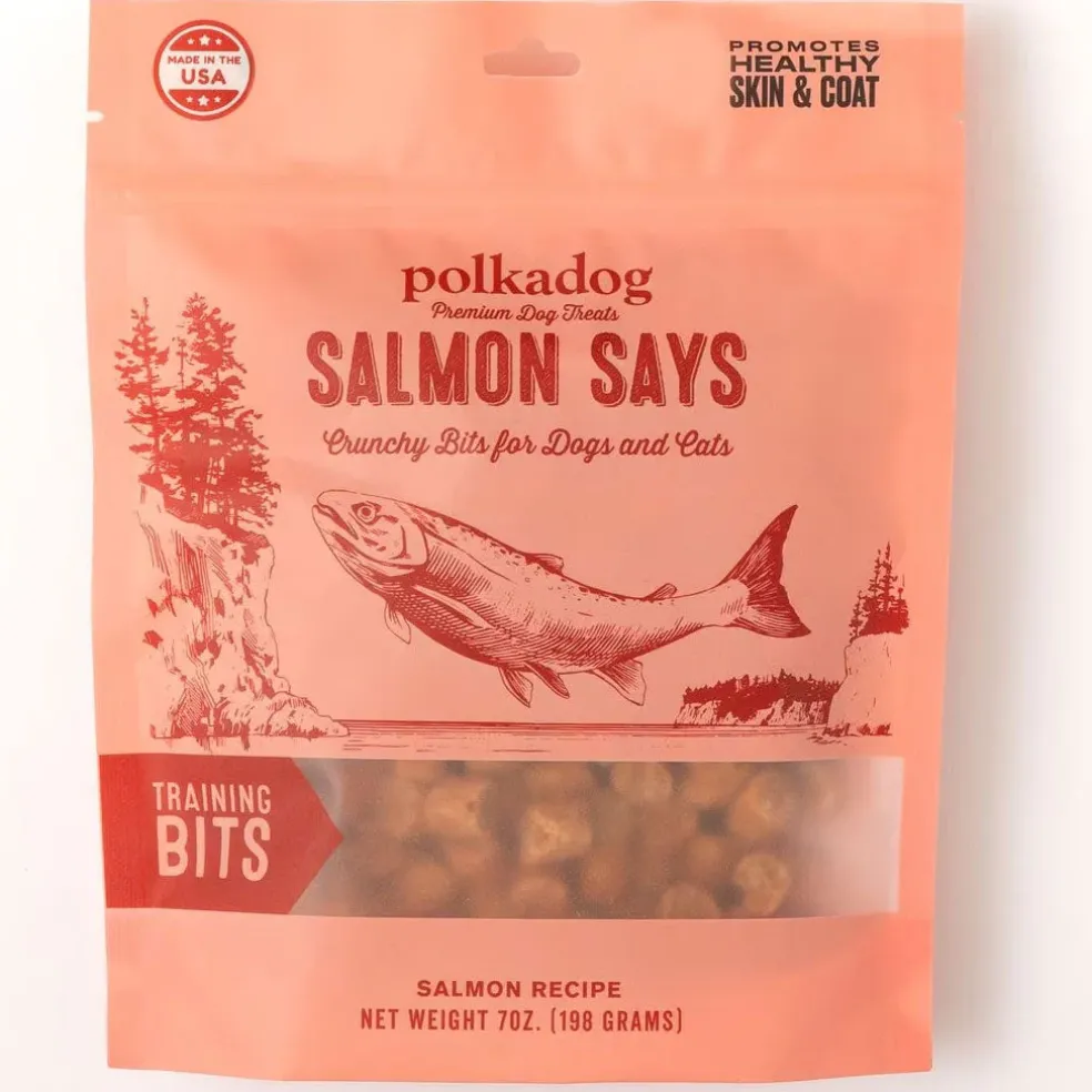 Polkadog Salmon Says Crunchy Training Bits Treats for Dogs & Cats