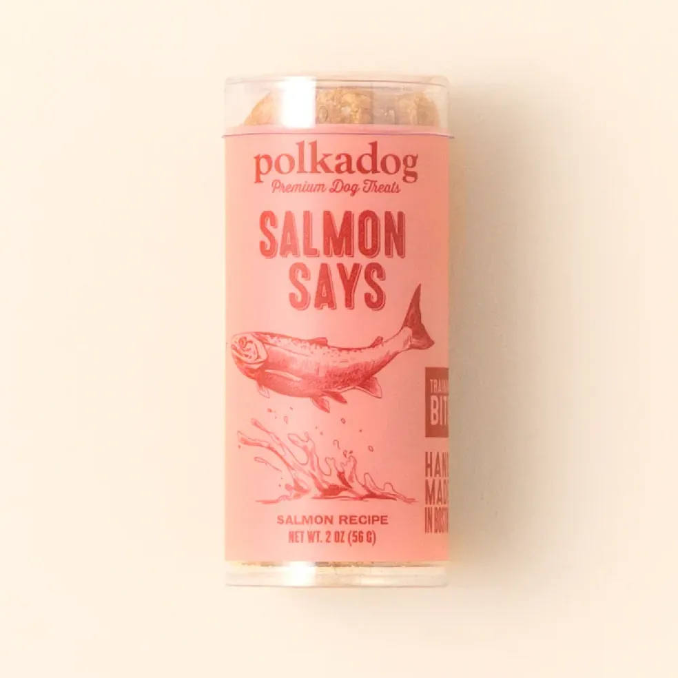 Polkadog Salmon Says Crunchy Training Bits Treats for Dogs & Cats