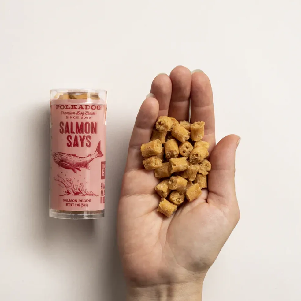 Polkadog Salmon Says Crunchy Training Bits Treats for Dogs & Cats