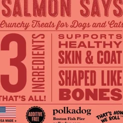 Polkadog Salmon Says Crunchy Treats Bone Shaped for Dogs & Cats