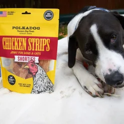 Polkadog Shorties Chicken Strips Jerky For Dogs & Cats, 3-oz