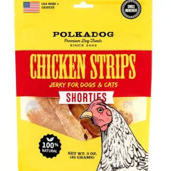 Polkadog Shorties Chicken Strips Jerky For Dogs & Cats, 3-oz