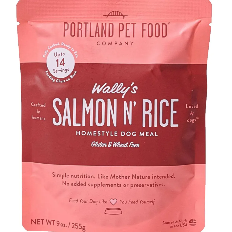Portland Pet Food Company Wally's Salmon N' Rice Homestyle Wet Dog Food Topper & Meal (9 oz x 8 puches)