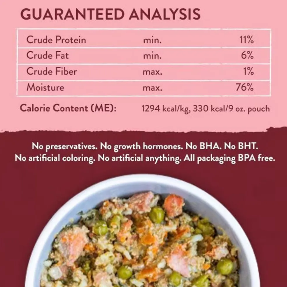 Portland Pet Food Company Wally's Salmon N' Rice Homestyle Wet Dog Food Topper & Meal (9 oz x 8 puches)