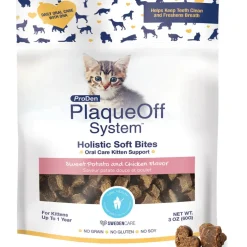 ProDen PlaqueOff Holistic Soft Bites Oral Care Sweet Potato & Chicken Flavor Dental Cat Treats, 3-oz