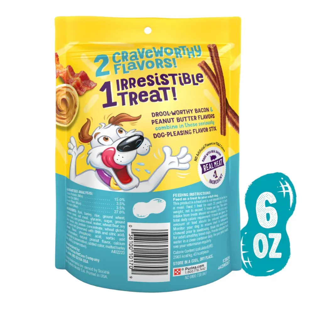 Purina Flavor Stix Bacon & Peanut Butter Dog Treats (6 oz)