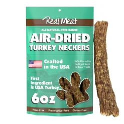Real Meat Air Dried Turkey Neckers Dog Treats (6 oz)