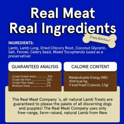 Real Meat All Natural Lamb Jerky Treats for Dogs