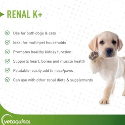 Renal K+ Powder Kidney Supplement (Potassium Gluconate) for Cats & Dogs (100g)