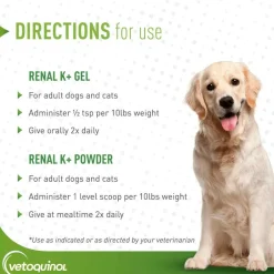 Renal K+ Powder Kidney Supplement (Potassium Gluconate) for Cats & Dogs (100g)