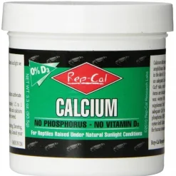Rep-Cal Calcium without Vitamin D3 Ultrafine Powdered Supplement For Reptiles (3.3 oz)