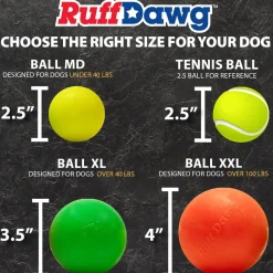 Ruff Dawg Ball Indestructible Dog Toy, Assorted Colors