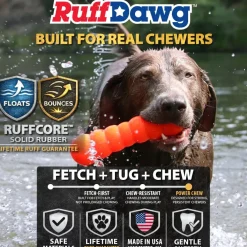 Ruff Dawg Dawg-Buster Ultra Durable Rubber Dog Toy, Assorted Colors