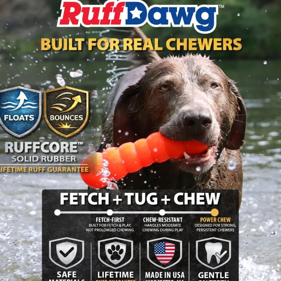 Ruff Dawg Dawg-Buster Ultra Durable Rubber Dog Toy, Assorted Colors
