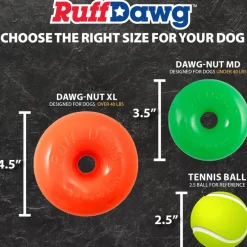 Ruff Dawg Dawg-Nut Indestructible Dog Toy, Assorted Colors