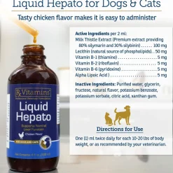 Rx Vitamins Hepato Liquid Liver Supplement for Dogs & Cat -Chicken Flavor (4 oz)