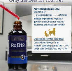 Rx Vitamins Rx B12 Liquid Digestive Supplement For Dogs and Cats (4 oz)