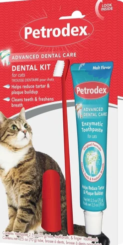 Sentry Petrodex Advanced Enzymatic Malt Flavored Dental Kit for Cats
