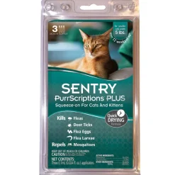 Sentry PurrScriptions Squeeze on Flea & Tick Treatment for Cats 5lbs and under