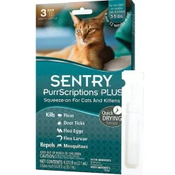 Sentry PurrScriptions Squeeze on Flea & Tick Treatment for Cats 5lbs and under