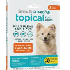 Sergeant’s Guardian Flea & Tick Topical Treatment for Small Dogs, 7-33 lbs, 3 Doses