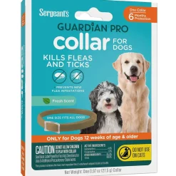 Sergeant’s Guardian Pro Flea & Tick Collar for Dogs, Fresh Scent, 1 Collar