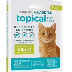 Sergeant's Guardian Topical for Cats 6 lbs and over, 3-month supply