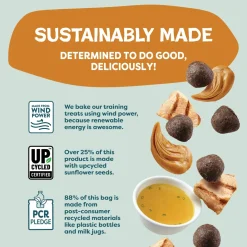 Shameless Pets Bone Broth Bits Peanut Butter Bliss Training Treats For Dogs (8 oz)