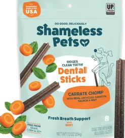 Shameless Pets Carrate Chomp Dental Sticks Treats For Dogs (7.2 oz)