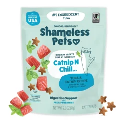 Shameless Pets Crunchy Treats Catnip N Chill, Tuna & Catnip Recipe For Cats (2.5 oz)