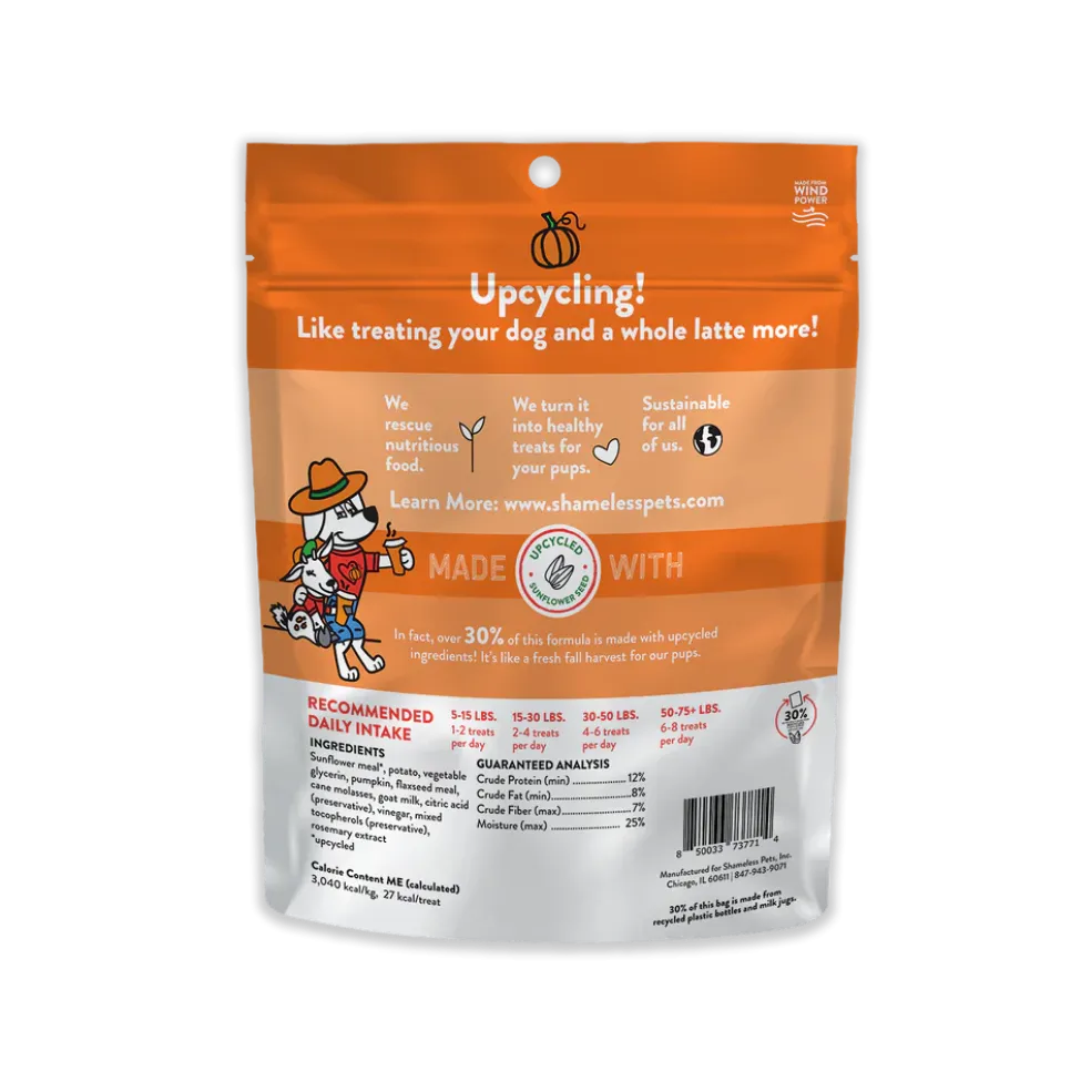 Shameless Pets Pumpkin Goat's Milk Latte Soft Baked Treats For Dogs (6 oz)