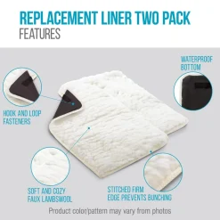 Sherpa Soft & Cozy Pet Bed Liners, Large, 2-pack