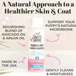 Skout's Honor Happy Puppy Probiotic & Dog Shampoo & Conditioner, 16-oz