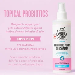 Skout's Honor Happy Puppy Probiotic Daily Use Dog Deodorizing Spray, 8-oz