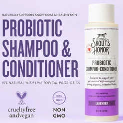 Skout's Honor Probiotic Lavender Pet Shampoo & Conditioner, 16-oz