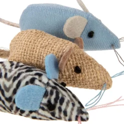 SmartyKat Instincts Catnip Caravan Plush Mice with Feather Tails Cat Toys, 3-count