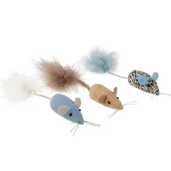 SmartyKat Instincts Catnip Caravan Plush Mice with Feather Tails Cat Toys, 3-count