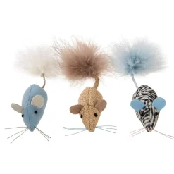 SmartyKat Instincts Catnip Caravan Plush Mice with Feather Tails Cat Toys, 3-count
