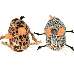 SmartyKat Instincts Safari Creepers Refillable Plush Rat Cat Toys, 2-count