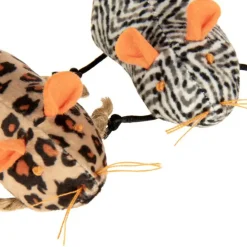 SmartyKat Instincts Safari Creepers Refillable Plush Rat Cat Toys, 2-count