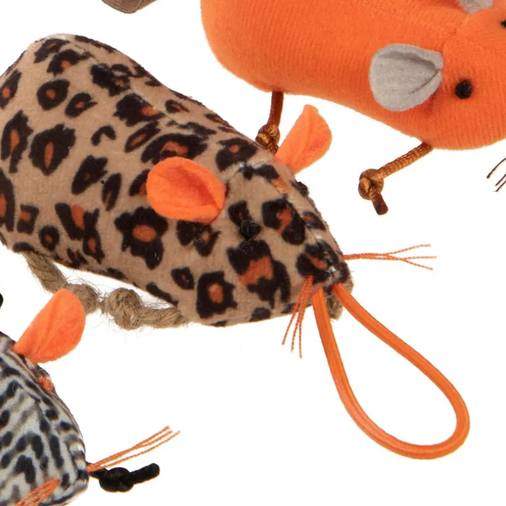 SmartyKat Instincts Safari Sneakers Mice Cat Toys, 3-count