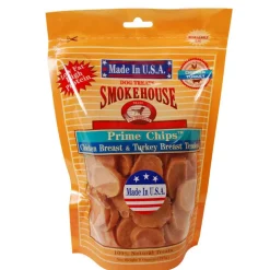 Smokehouse Chicken Breast & Turkey Breast Tendons Prime Chips Dog Treats, 8-oz