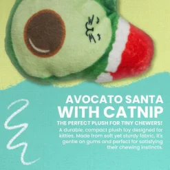 SnugArooz Avocato with Santa Hat w/ Catnip Cat Toy