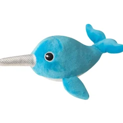 Snugarooz Baby Nikki the Narwhal Crinkle & Squeaker Plush Dog Toy (7")