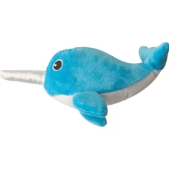 Snugarooz Baby Nikki the Narwhal Crinkle & Squeaker Plush Dog Toy (7")